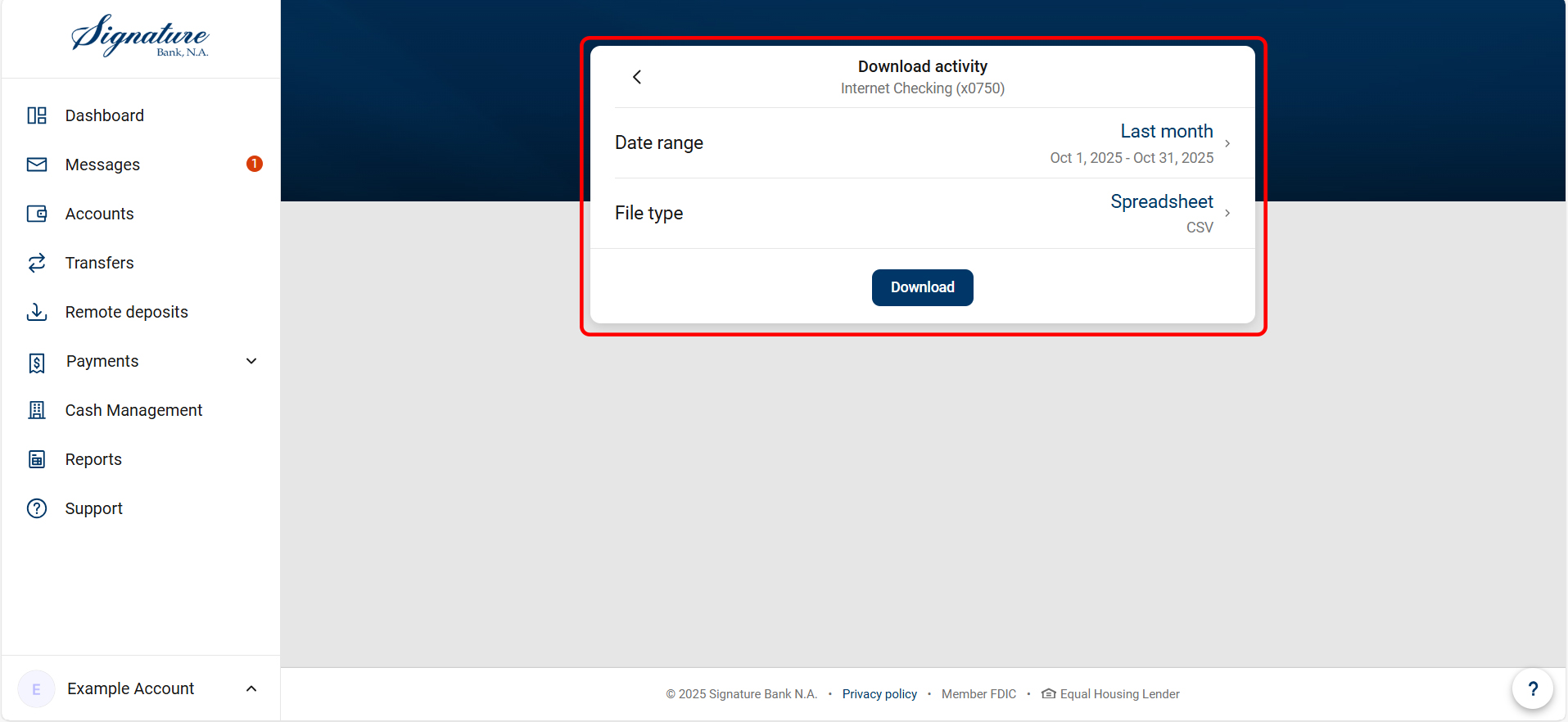 Transaction history-Download